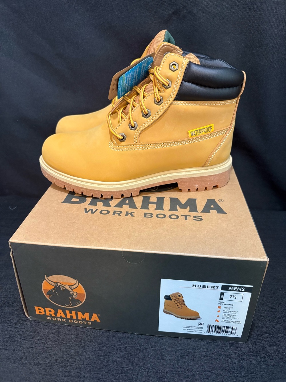 Brahma Men's Hubert Waterproof 6" Soft Toe Work Boots Size 7.5
